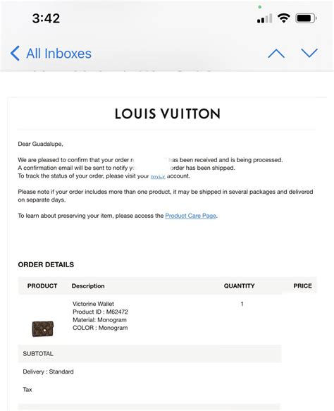 louis vuitton order number tracking|louis vuitton return order.